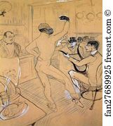 Brushing Art Print - Chocolate Dancing At Achille's Bar