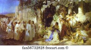 Henryk Hector Siemiradzki Art Print - Christ And Sinner. The First Meeting Of Christ And Mary Magdalene