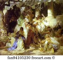 And Mary Magdalene Art Print - Christ And Sinner. The First Meeting Of Christ And Mary Magdalene. Detail