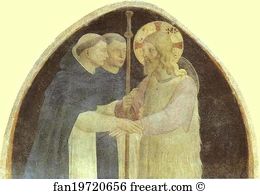 Dominican Art Print - Christ As Pilgrim Received By Two Dominicans