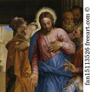 Health Art Print - Christ Healing A Woman With An Issue Of Blood. Detail