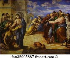 Christ Healing The Blind Art Print - Christ Healing The Blind Man