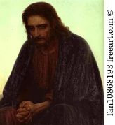 1872 Oil On Canvas The Tretyakov Gallery Art Print - Christ In The Desert. Detail