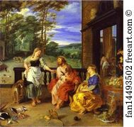 Mary Art Print - Christ In The House Of Martha And Mary