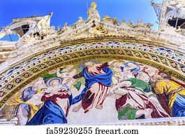 Art Print - Christ Last Judgement Mosaic Saint Mark's Church Venice Italy
