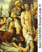 Sand Art Print - Christ Mocked. Detail