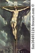 Christ On The Cross Art Print - Christ On The Cross With Landscapes