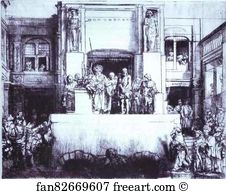 1655 Etching And Drypoint Art Print - Christ Shown To The People