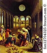 1521 Oil On Canvas Art Print - Christ Taking Leave Of His Mother