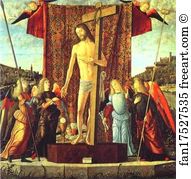 Passion Art Print - Christ With The Symbols Of The Passion Surrounded By Angels