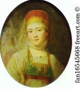 Vladimir Borovikovsky Art Print - Christina, The Peasant Woman From Torzhok