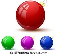 Free art print of Christmas balls with scrolls. Christmas balls with