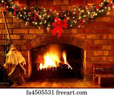 Free Christmas Fireplace Art Prints And Artwork Freeart