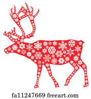 Free art print of Christmas Moose. Christmas moose with santaclause hat ...