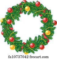 Free art print of Christmas Wreath. Christmas wreath with lights