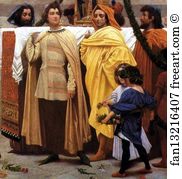 Its Art Print - Cimabue's Celebrated Madonna Is Carried In Procession Through The Streets Of Florence; In Front Of The Madonna, And Crowned With Laurels, Walks Cimabue Himself, With His Pupil Giotto; Behind It Arnolfo Di Lapo, Gaddo Gaddi, Andrea Tafi, Niccola Pisano, Bu