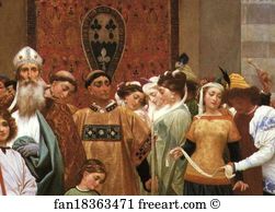 Its Art Print - Cimabue's Celebrated Madonna Is Carried In Procession Through The Streets Of Florence; In Front Of The Madonna, And Crowned With Laurels, Walks Cimabue Himself, With His Pupil Giotto; Behind It Arnolfo Di Lapo, Gaddo Gaddi, Andrea Tafi, Niccola Pisano, Bu