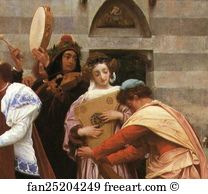Laurel Art Print - Cimabue's Celebrated Madonna Is Carried In Procession Through The Streets Of Florence; In Front Of The Madonna, And Crowned With Laurels, Walks Cimabue Himself, With His Pupil Giotto; Behind It Arnolfo Di Lapo, Gaddo Gaddi, Andrea Tafi, Niccola Pisano, Bu