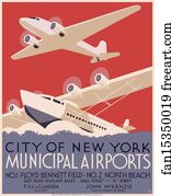 New York Art Print - City Of New York Municipal Airports (Wpa)