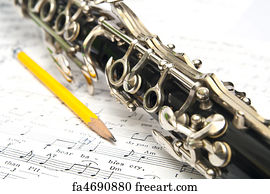 Free art print of Clarinet and music. Clarinet details | FreeArt | fa248472