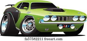 Free art print of Classic American Muscle Car Cartoon. Classic American ...