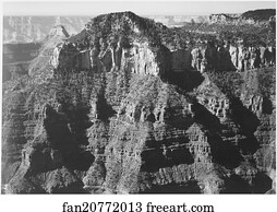 Close Art Print - Close-In View Taken From Opposite Of Cliff Formation, High Horizon, "grand Canyon National Park, " Arizona. Photographs Of National Parks And Monuments, Compiled 1941 - 1942, Documenting The Period Ca. 1933 - 1942.