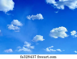 Bright Blue Sky With Puffy Clouds Photograph by Bgfoto - Fine Art America