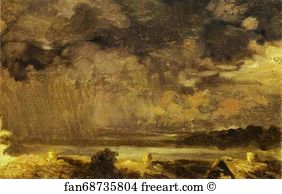 1867 Oil On Canvas Private Collection Art Print - Clouds. The Village Of Krestinskoye