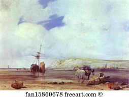 Richard Parkes Bonington Art Print - Coast Of Picardy