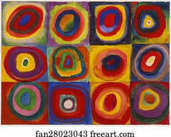 Studies Art Print - Color Study – Squares With Concentric Circles