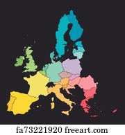 Free Art Print Of Political Map Of Europe With Pink Highlighted 27 ...