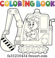 1050+ Coloring Book Excavator HD