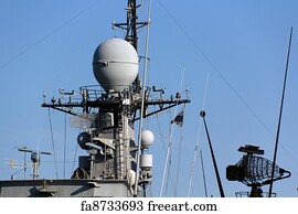Military Art Print - Communications Tower Modern Warship