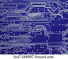 Free art print of Close up of computer circuit board in blue | FreeArt ...