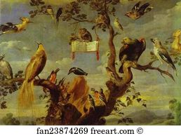 1630 Oil On Canvas Museo Del Prado Art Print - Concert Of Birds