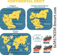 Free Art Print Of Continental Drift. Vector Illustration Of Mainlands ...