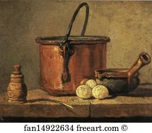 Egg Art Print - Copper Cauldron With Three Eggs