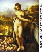 Leda Art Print - Copy Of Leda And The Swan By Leonardo Da Vinci