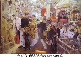 1896 Oil On Canvas The Tretyakov Gallery Art Print - Coronation Of The Emperor Nicholas Ii In The Uspensky Cathedral
