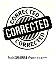 free art print of corrected stamp grunge rubber stamp with text