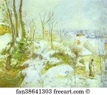 Camille Pissarro Art Print - Cottage At Pontoise In The Snow