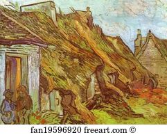 Auvers Sur Oise Art Print - Cottages At Chaponval. Auvers-Sur-Oise
