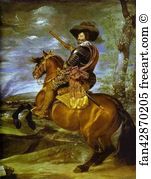 Count Art Print - Count-Duke Of Olivares On Horseback