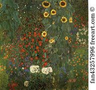 Sunflower Art Print - Country Garden With Sunflowers
