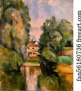 Country Art Print - Country House By A River