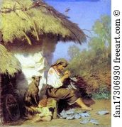 1886 Oil On Canvas The Picture Gallery Art Print - Country Idyll