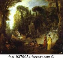Courtly Art Print - Courtly Gathering In A Park