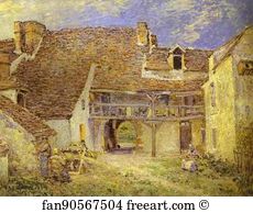 Mammes Art Print - Courtyard Of Farm At St. Mammes