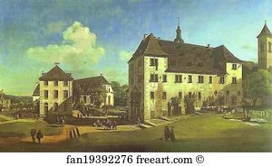South Art Print - Courtyard Of The Castle At Köningstein From The South