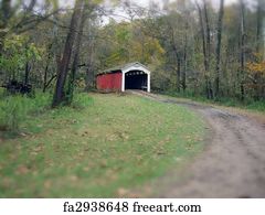 Free art print of Old Covered Bridge in Fall Season. Elder’s covered